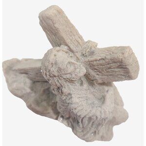Sand Sculpture Beach Art Jesus Christ Carrying The Cross 7x2.5x5.5" Signed